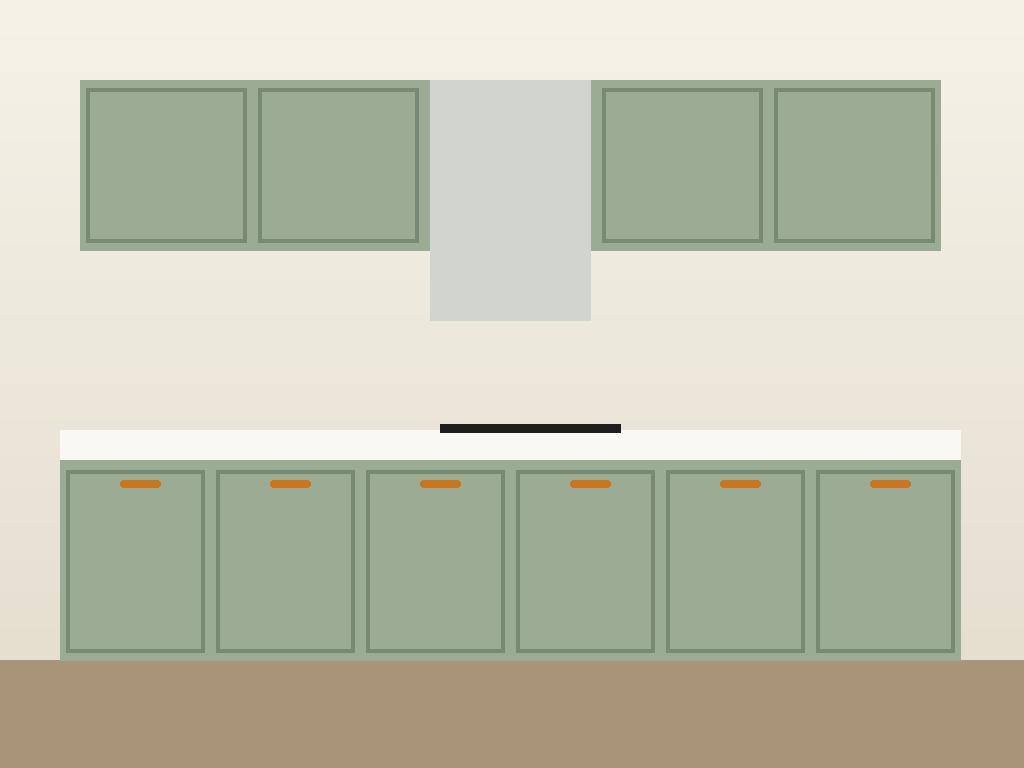 Custom kitchen cabinets with quartz worktop in a Malaysian terrace house