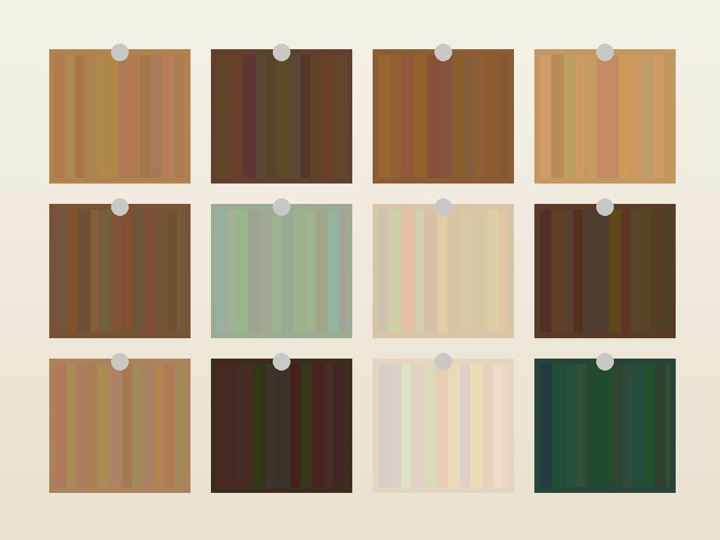 Wall of timber veneer and laminate swatches in the Oakio material library